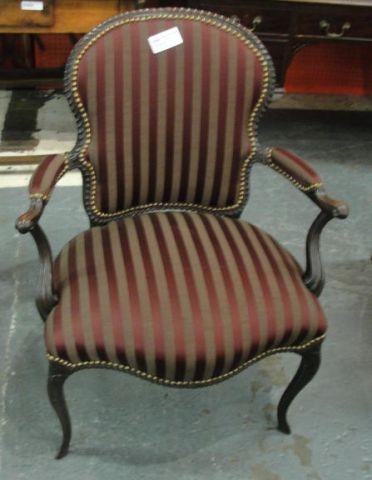 Appraisal: Louis XV Style Upholstered Arm Chair From an East th