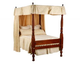 Appraisal: Chippendale Style Mahogany Four Poster Bed American mid th century