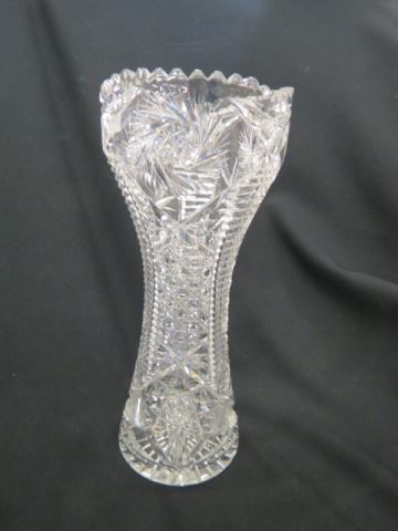 Appraisal: Cut Glass Vase brilliant period pinwheels zipper cane and starbursts