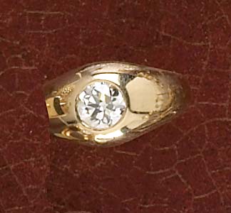 Appraisal: DIAMOND RING k yellow gold polished ring with one bezel