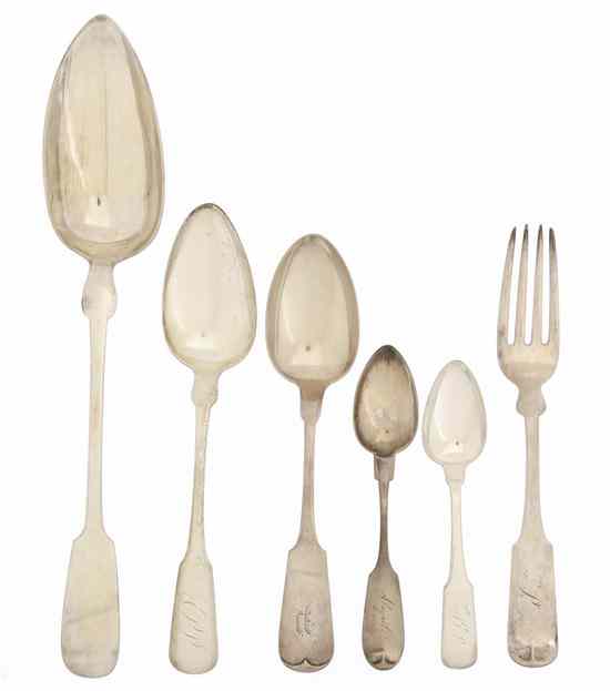 Appraisal: An Assembled Collection of American Coin Silver Flatware including makers