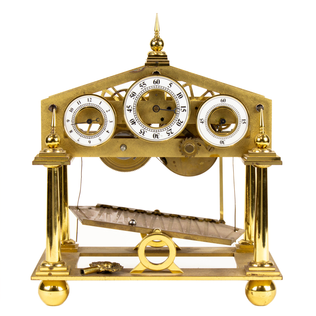 Appraisal: A CONGREVE ROLLING BALL BRASS CLOCK A Congreve rolling ball