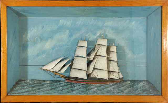 Appraisal: A wooden half ship model in the form of a