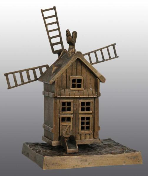 Appraisal: Brass Windmill Still Bank Description Most likely European Condition Excellent