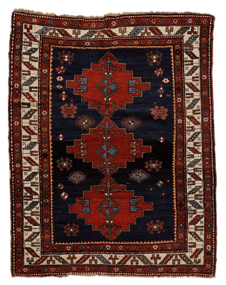 Appraisal: Kazak Rug Caucasian late th early th century three burgundy