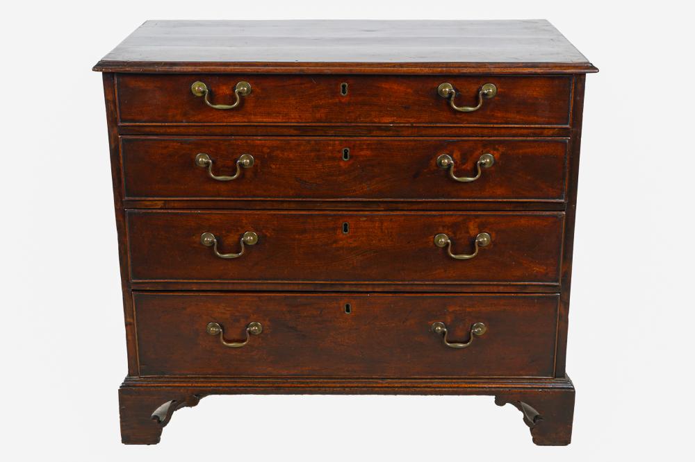 Appraisal: GEORGIAN STYLE CHEST th century four graduated drawers inches wide