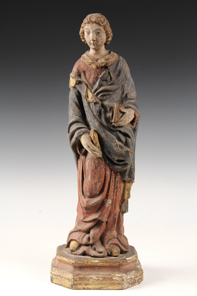 Appraisal: RELIGIOUS STATUE - French Late Gothic Figure of a Standing