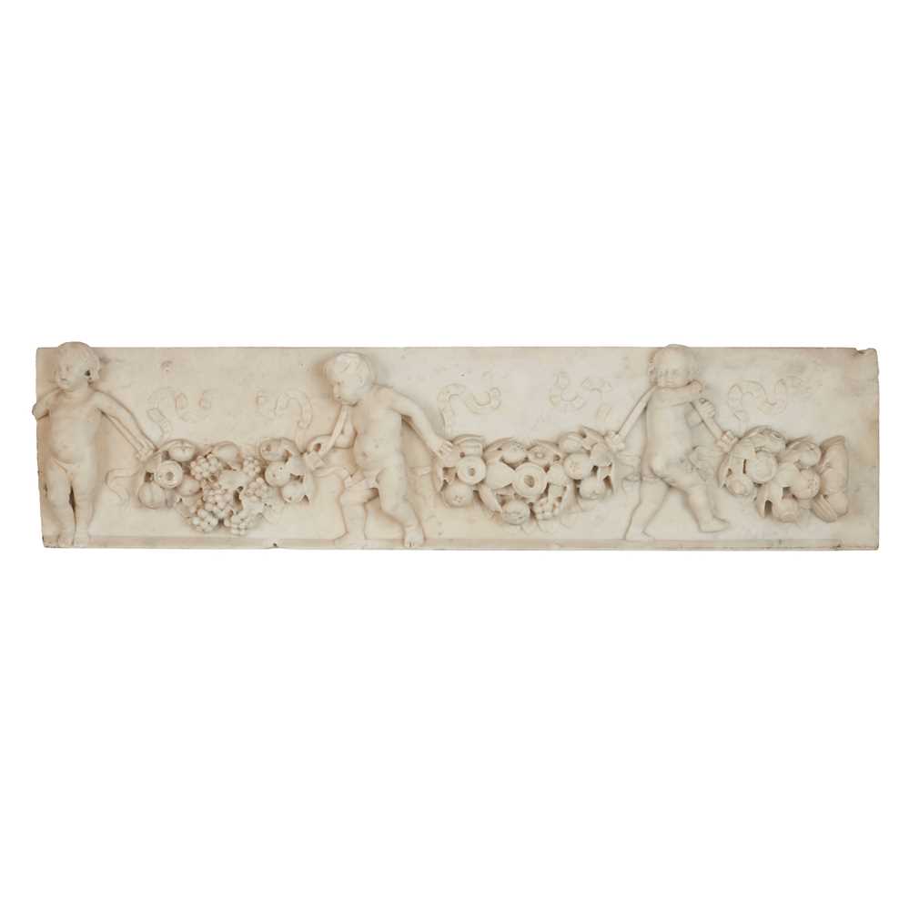 Appraisal: CARVED WHITE MARBLE FRIEZE LATE TH EARLY TH CENTURY carved