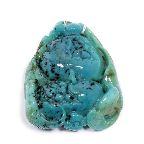 Appraisal: CHRYSOCOLLA PENDANT Attractive pendant of a fine chrysocolla in relief