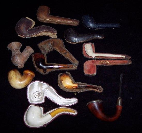 Appraisal: A silver mounted pipe a Meerschaum pipe with amber mouthpiece