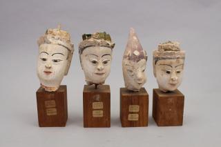 Appraisal: th C Thai Handmade Head Sculptures th C Thai Handmade