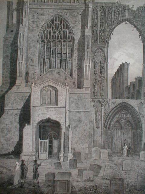 Appraisal: After W Burgess Croyland Abbey - West view steel engraving