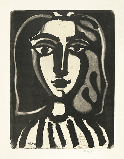 Appraisal: PABLO PICASSO Jeune Femme Lithograph and photogravure printed in black