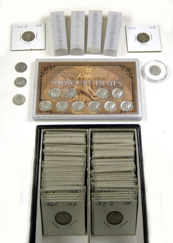 Appraisal: A COLLECTION OF U S DIMES Seated Liberty Barber -