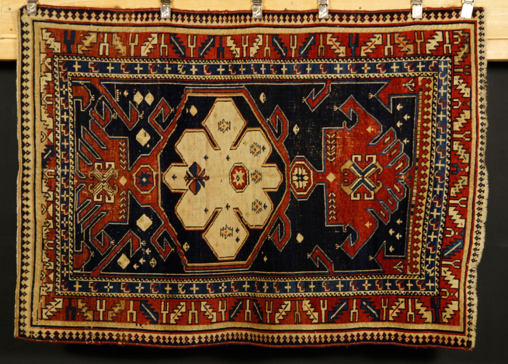 Appraisal: - th C Kuba Rug th century Kuba rug x