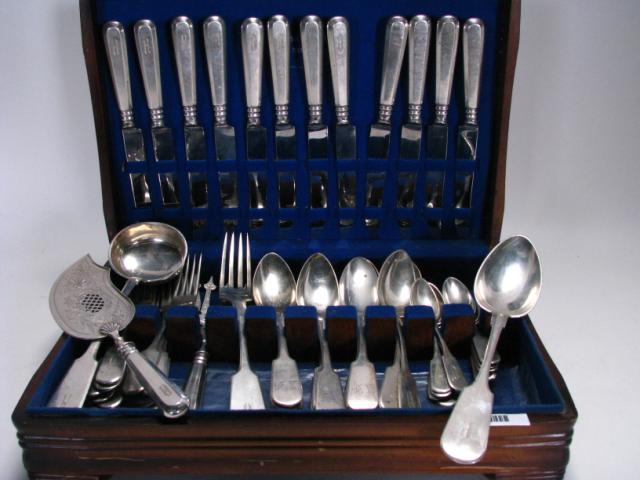 Appraisal: Set of Russian sterling silver flatware marked 'A-C ' pure