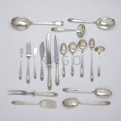 Appraisal: WALLACE KING CHRISTIAN STERLING FLATWARE SERVICE Partial service for twelve