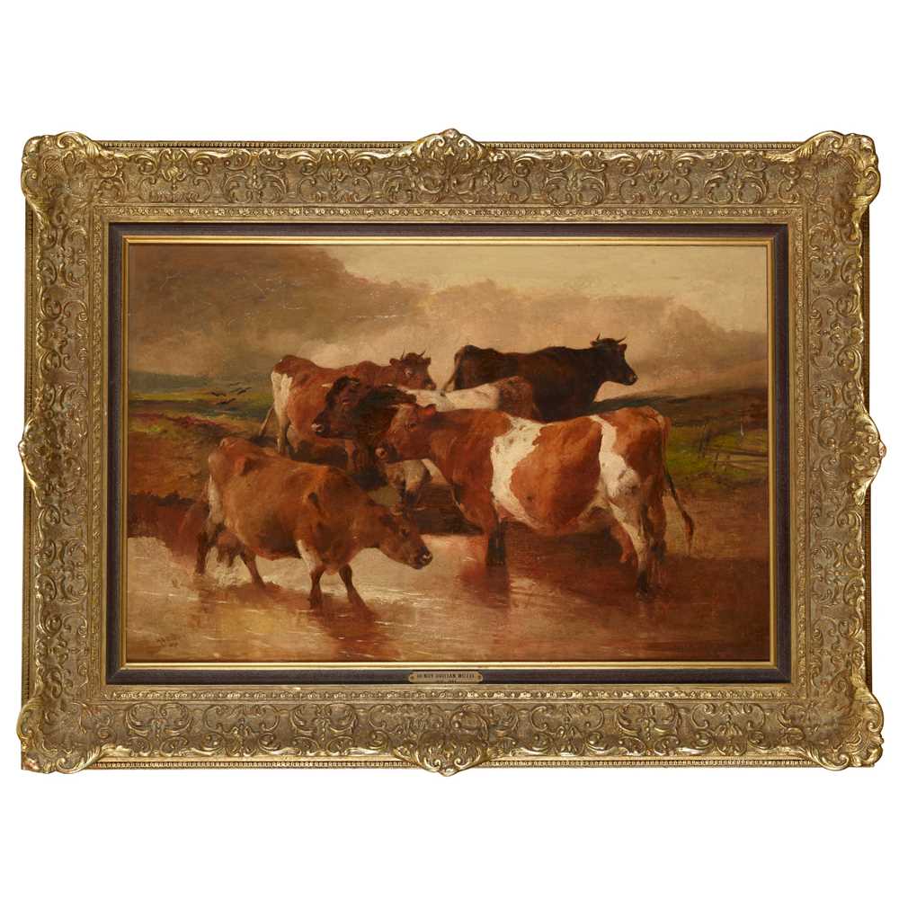 Appraisal: HENRY BRITTAN WILLIS BRITISH - CATTLE WATERING Signed and dated