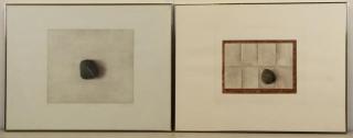 Appraisal: HWANG K B Two Mezzotints A Stone and a Match