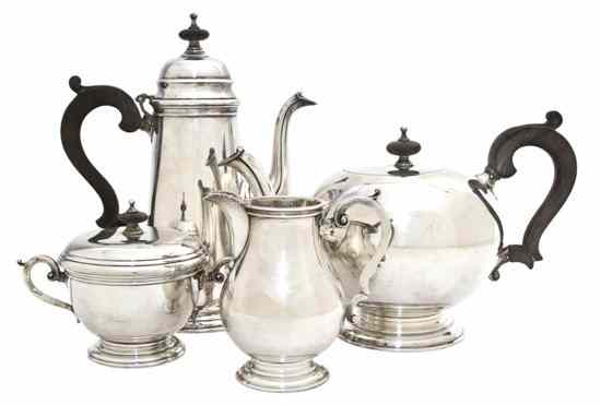 Appraisal: A Portuguese Silver Tea and Coffee Service marked M F