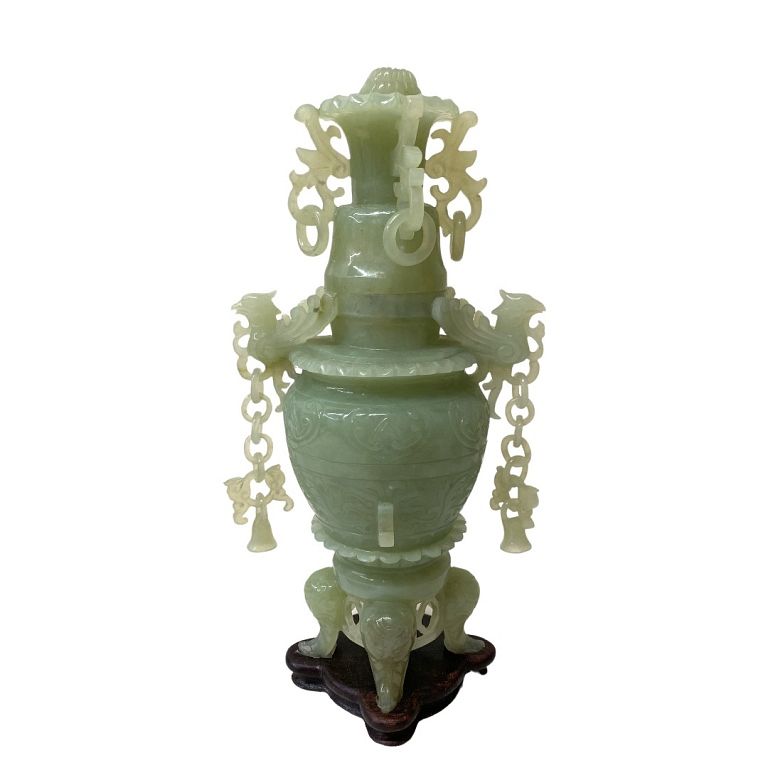 Appraisal: Chinese Jade Vase Chinese Jade Vase Measures inches high x