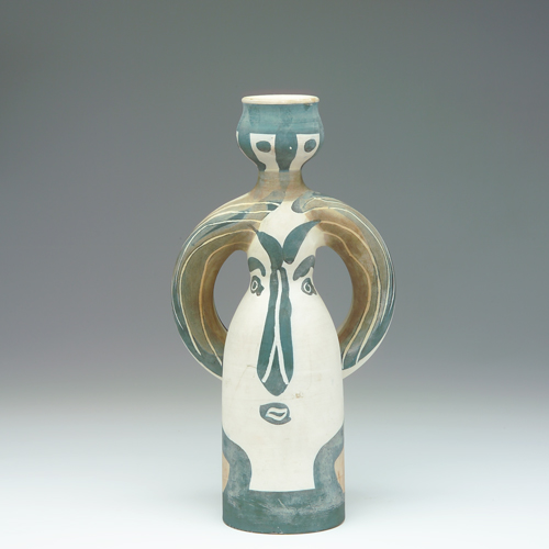 Appraisal: Picasso for Madoura painted figural bottle Stamped Edition Picasso and