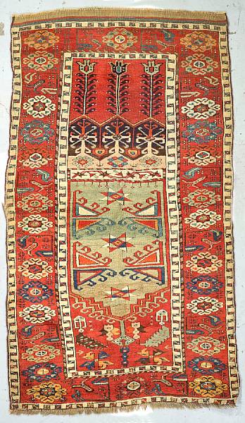 Appraisal: A Turkish rug mid th century size approximately ft in