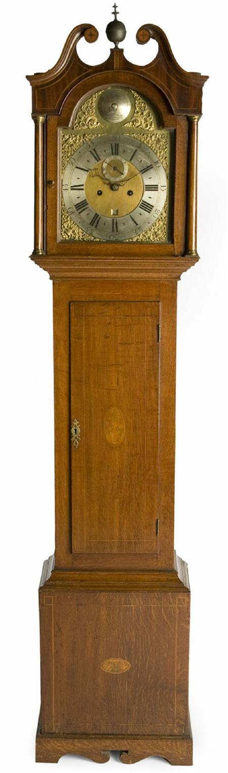 Appraisal: A George III oak and mahogany veneered longcase clock By