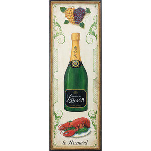 Appraisal: A Champagne Lanson and le Homard Painted Advertising Panel th