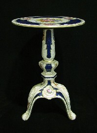 Appraisal: A Wallendorf Echt Kobalt German porcelain hand painted side table