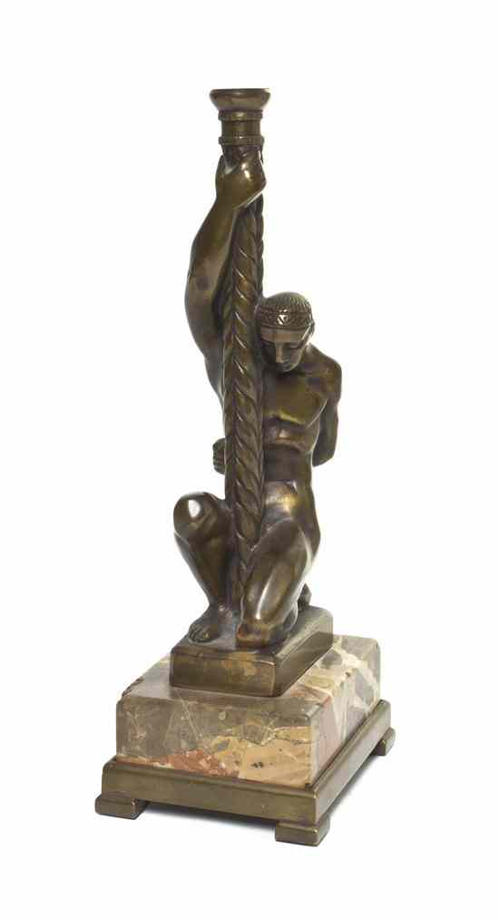 Appraisal: An Art Deco Style Bronze Figure Oscar B Bach depicting