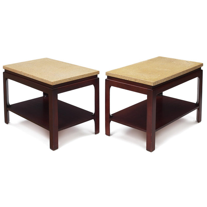 Appraisal: Paul Frankl end tables pair by Johnson Furniture Co rectangular