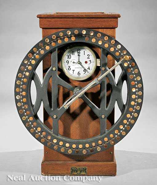 Appraisal: An Antique American Oak Time-Punch Clock c by International Time