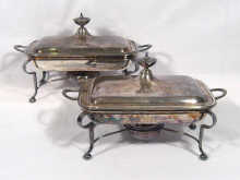 Appraisal: A pair of silver plated Adam style tureens both on