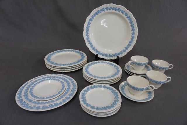 Appraisal: Wedgwood China Embossed Queens Ware Set Pieces - blue on