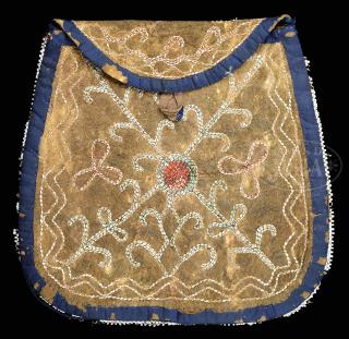 Appraisal: RARE LATE EIGHTEENTH CENTURY IROQUOIS BEADED AND QUILLED BAG RARE