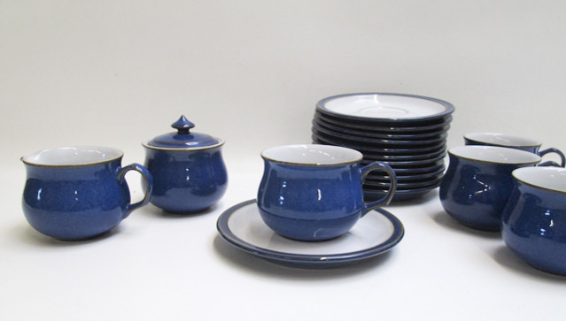 Appraisal: DENBY SET OF CUPS AND SAUCERS WITH CREAM SUGAR pieces