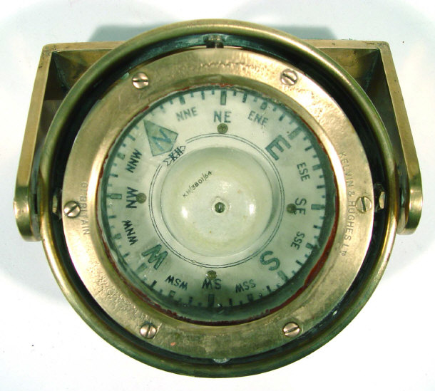 Appraisal: Brass cased ship's compass by Kelvin Hughes Limited cm in