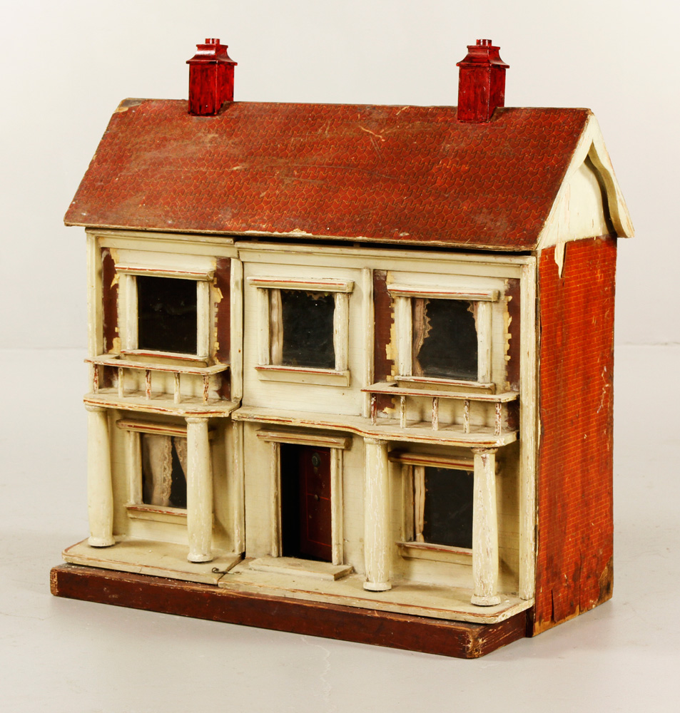 Appraisal: - Early American Doll House Early American doll house with