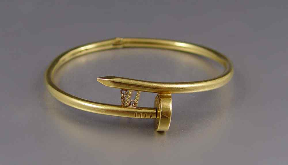 Appraisal: ALDO CIPULLO FOR CARTIER NAIL BRACELET K yellow gold solid