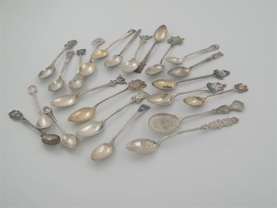 Appraisal: Twenty-two various 'souvenir' teaspoons including ten with enamelled decoration and