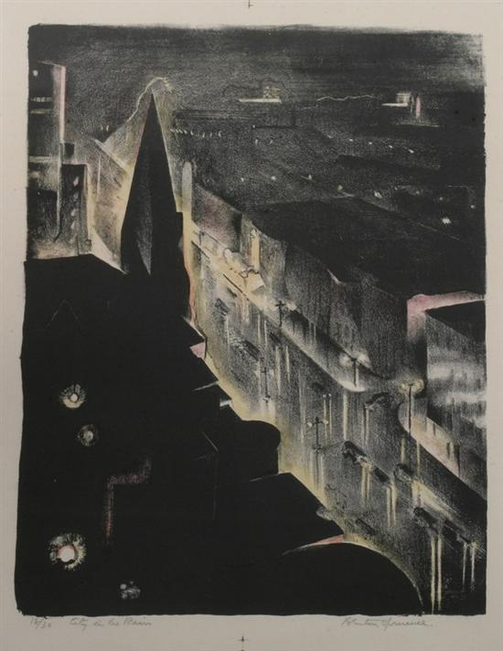 Appraisal: BENTON SPRUANCE American - CITY IN THE RAIN signed titled