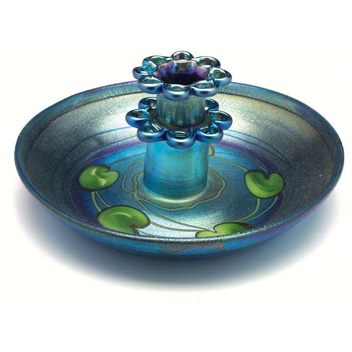 Appraisal: Unusually nice L C Tiffany bowl and flower frog broad