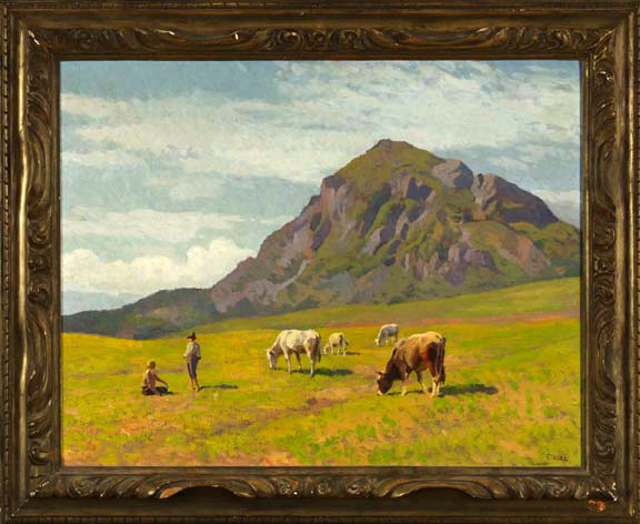 Appraisal: Alberto Zardo Italian - Mountain Landscape with Oxen oil on