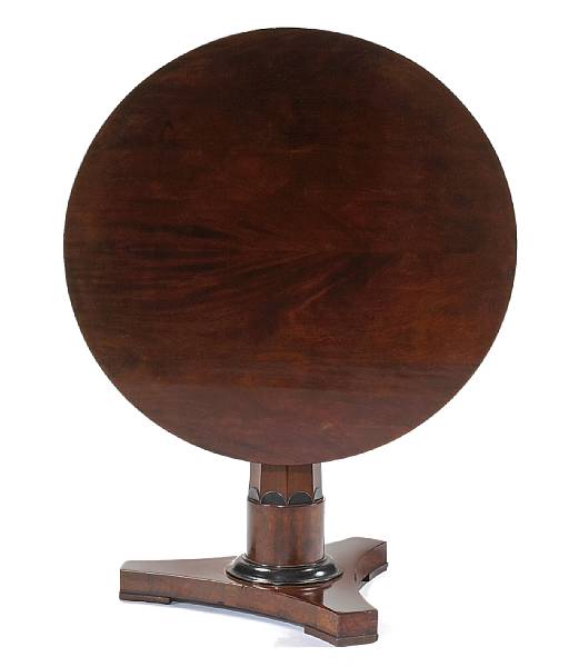 Appraisal: A Charles X parcel ebonized mahogany table de milieu second