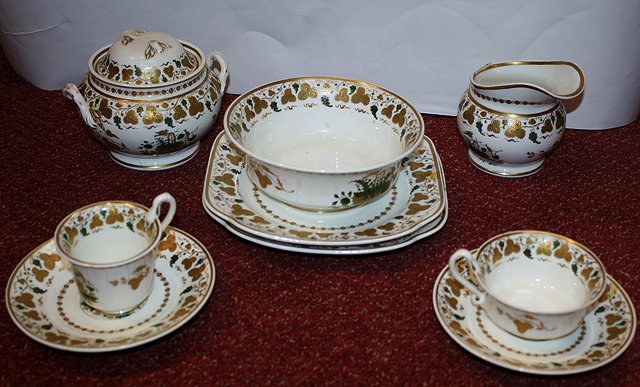 Appraisal: A SPODE FELSPAR PORCELAIN PART TEA SET comprising two bread