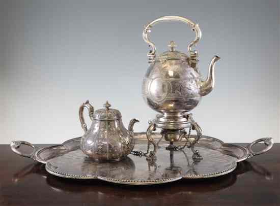 Appraisal: A Victorian silver teapot by Frederick Elkington of bulbous form