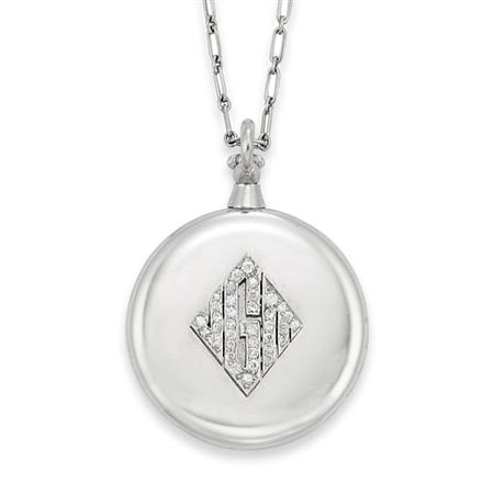 Appraisal: Platinum and Diamond Pendant-Watch with Chain Tiffany Co Estimate -