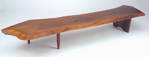 Appraisal: GEORGE NAKASHIMA Fine walnut coffee table with a freeform free-edge