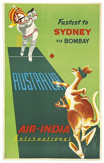 Appraisal: DESIGNER UNKNOWN AUSTRALIA AIR-INDIA x inches x cm Bombay Fine